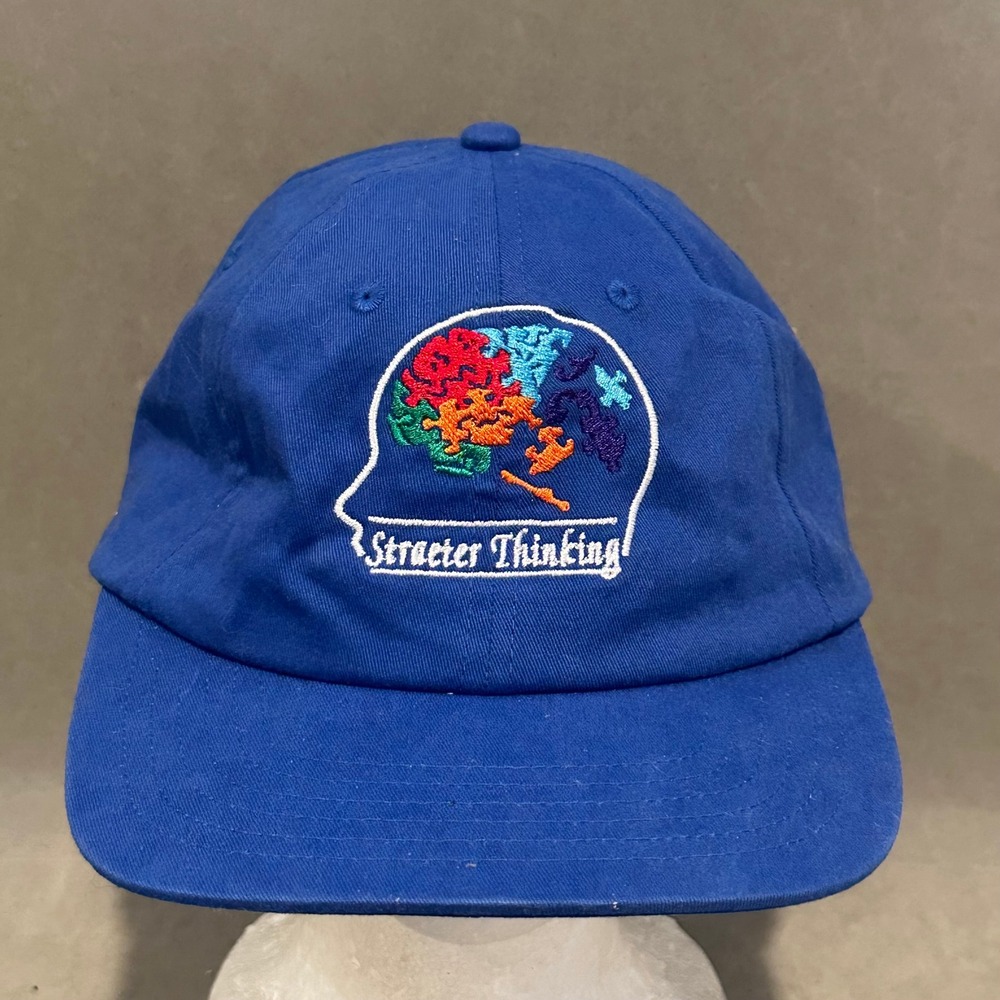 Straeter Thinking Embroidered Brain Puzzle Dad‎ Hat Royal Blue Adjustable Cap